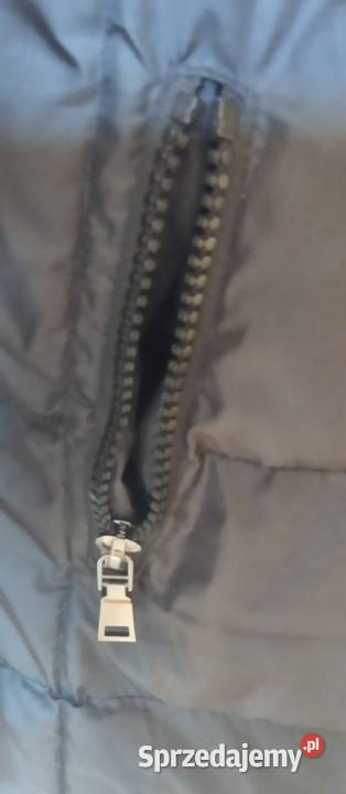 Płaszcz zimowy czarny kaptur z futerkiem Zimowa  Nysa