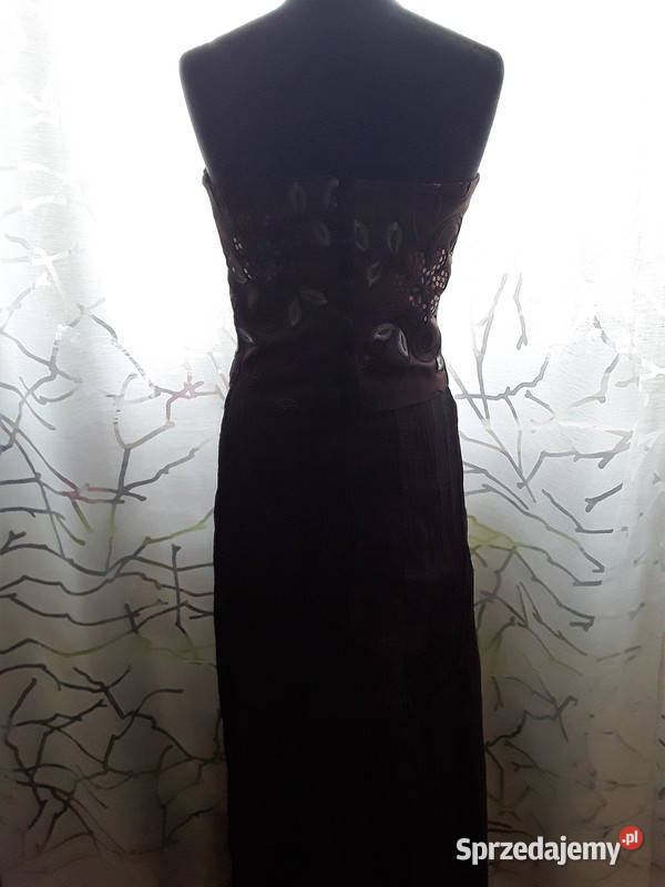 Czekoladowa suknia balowa Only rozmiar XL