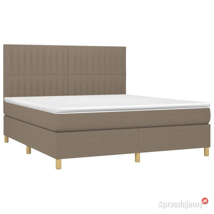Łóżko kontynentalne z materacem taupe tkanina 128cm Warszawa