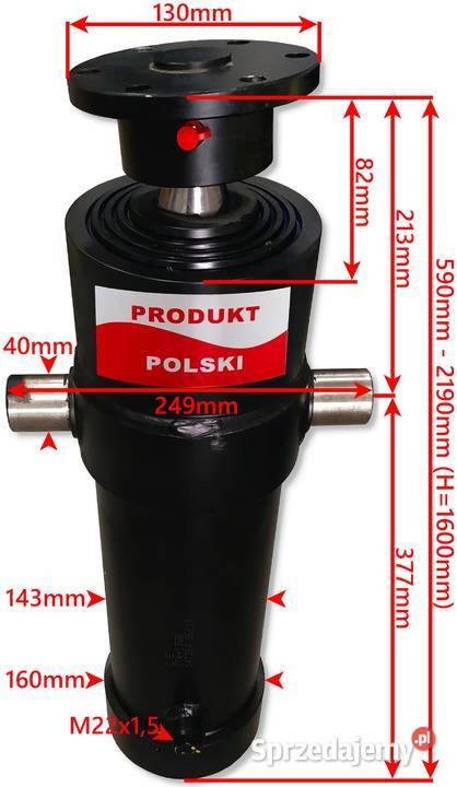 SIŁOWNIK HYDR Przyczep 1600mm 12T Wywrót Tył Solec Kujawski sprzedam