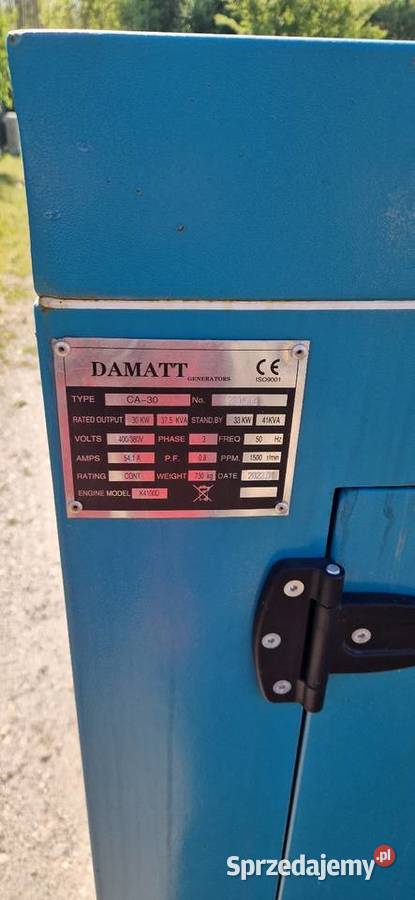 Agregat prądotwórczy damat nowy 30 kW