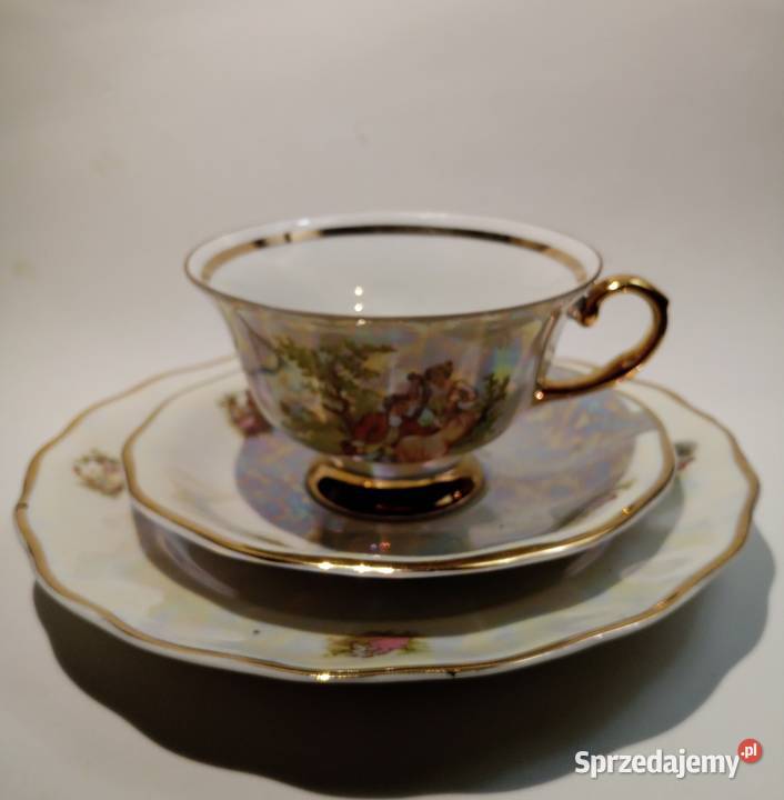 PRL Karolina komplet x6 filiżanka spodek Warszawa