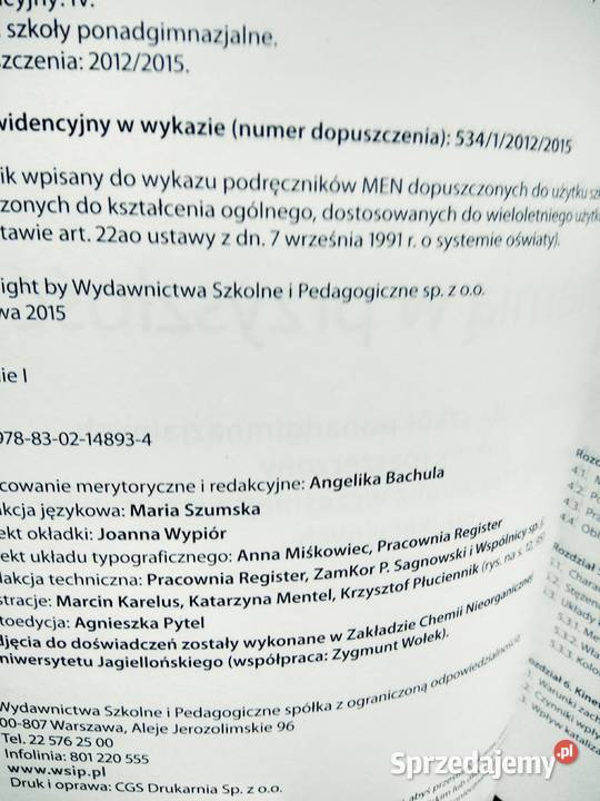Z chemią w przyszłość 1 podręcznik szkolne Warszawa sprzedam
