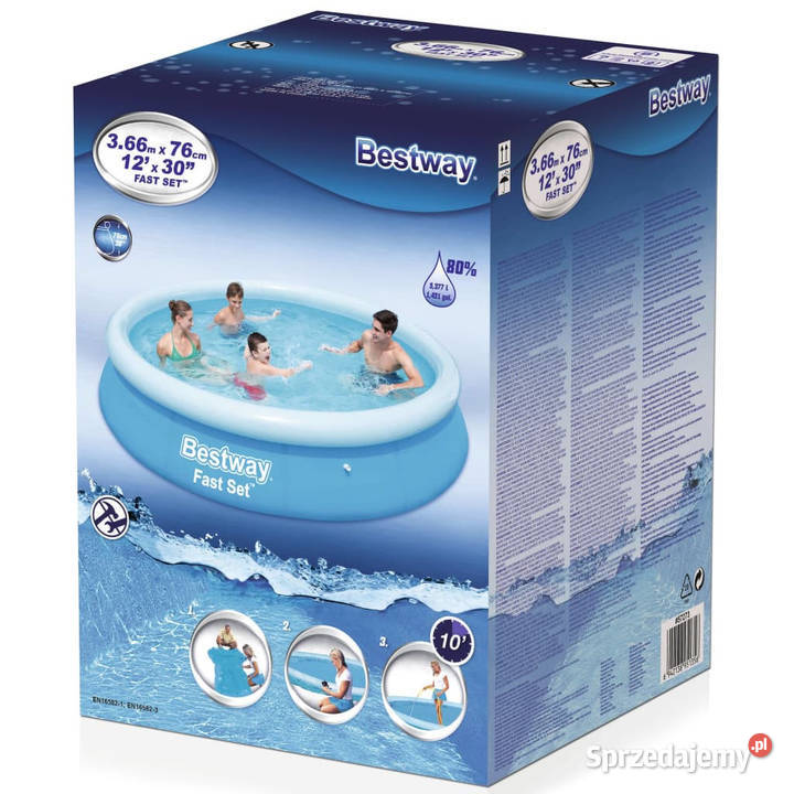 Bestway Dmuchany basen Fast Set okrągły 366 x 76 Warszawa