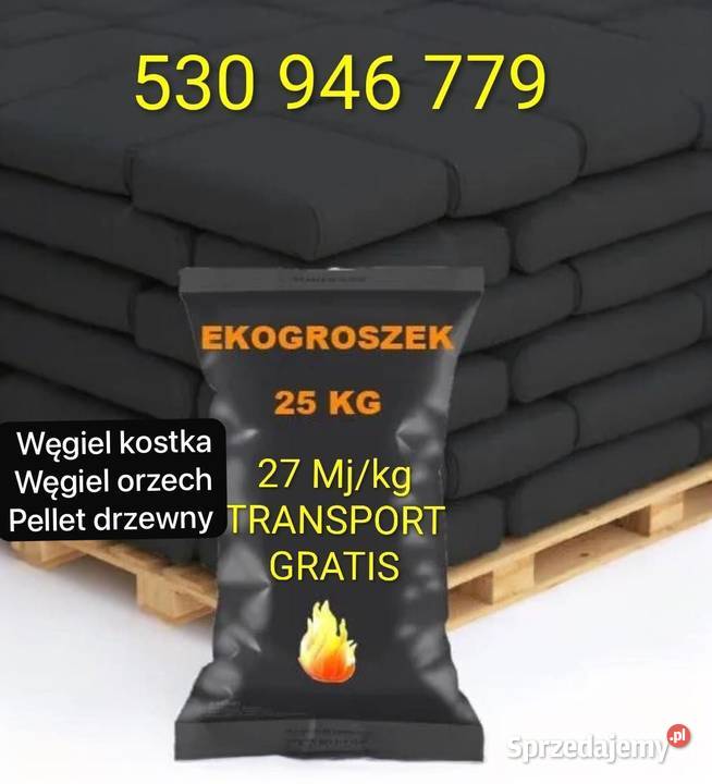 Ekogroszek 27Mjkj Polski węgiel kostka orzech Częstochowa sprzedam