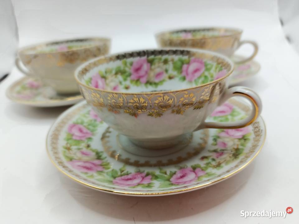 FILIŻANKA duo Czechoslovakia porcelana bogato lubelskie Zamość