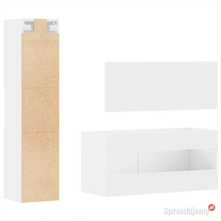 3cz zestaw mebli łazienkowych biały materiał Pozostałe mazowieckie sprzedam
