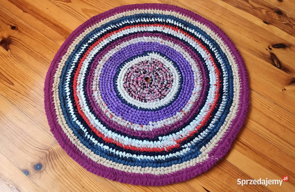 Dywanik okrągły 64 rękodzieło Łódź