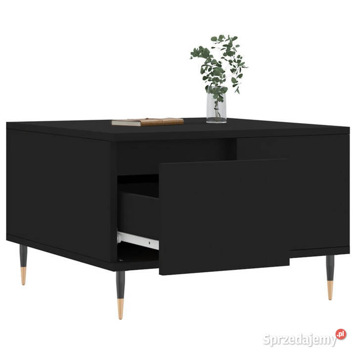 Stolik kawowy czarny 55x55x365 materiał Warszawa
