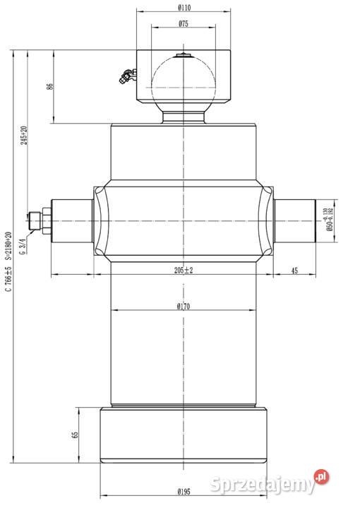 SIŁOWNIK HYDRAULICZNY WYWROTU PRZYCZEPY 17T 2180 Solec Kujawski