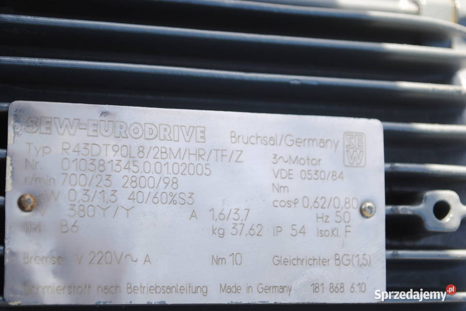 Motoreduktor dwubiegowy 0313kw 2398obrmin z Kargowa sprzedam