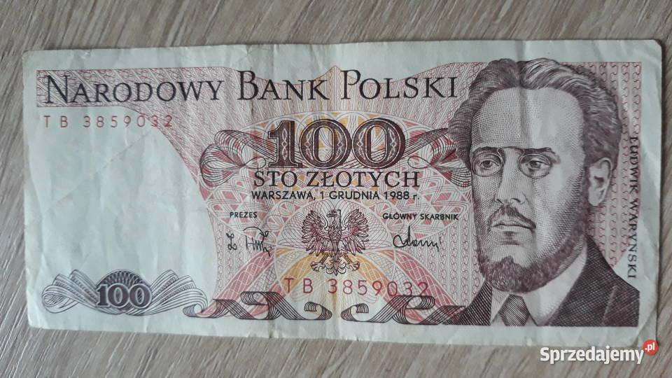 100 złotych 1XII1988 seria TB 2 Konin