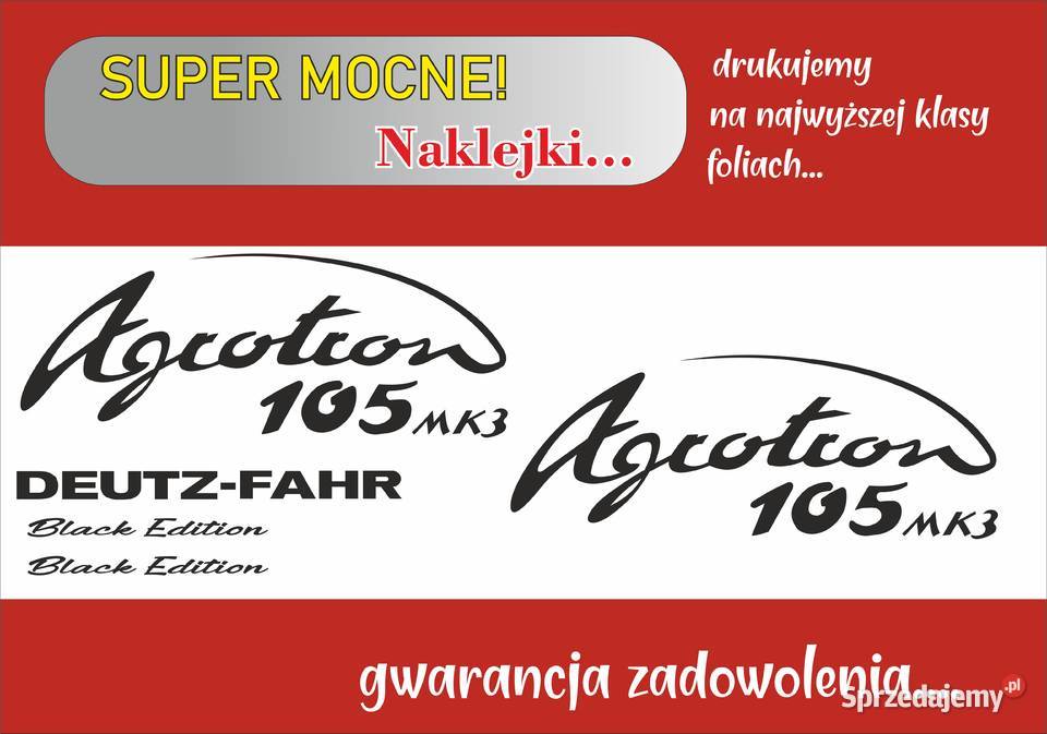 Naklejki Deutz Agrotron 105 black edition kujawsko-pomorskie Bydgoszcz