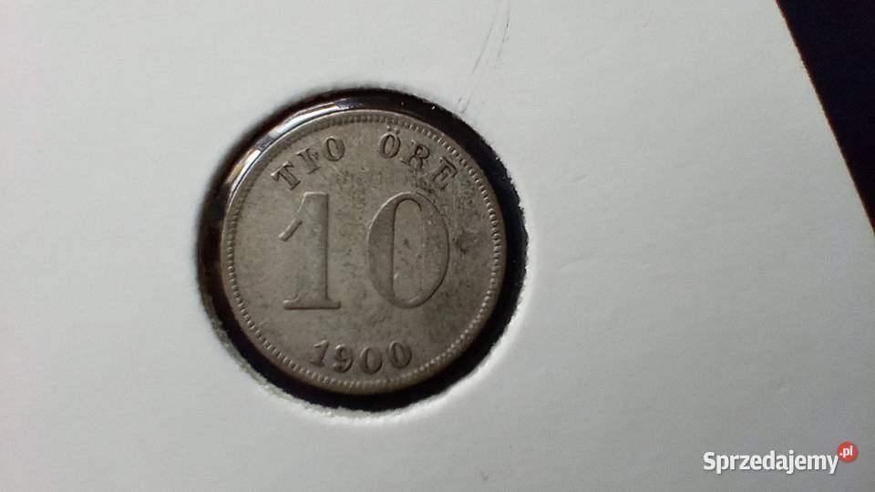 Stare monety 10 ore 1900 Szwecja srebro Lesko