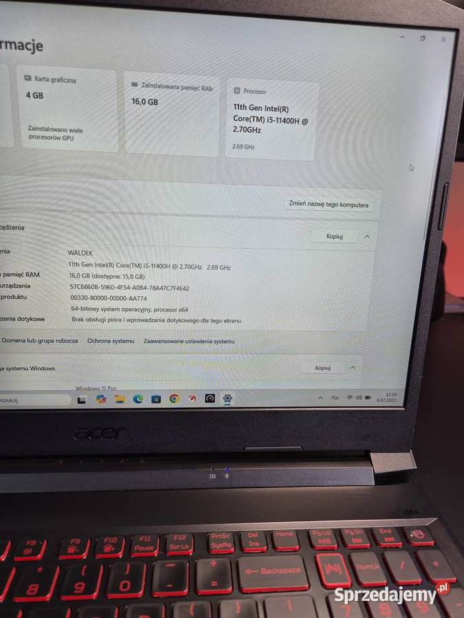 Laptop ACER Nitro 5 AN5155759F2 Intel Core i5 pomorskie Kościerzyna