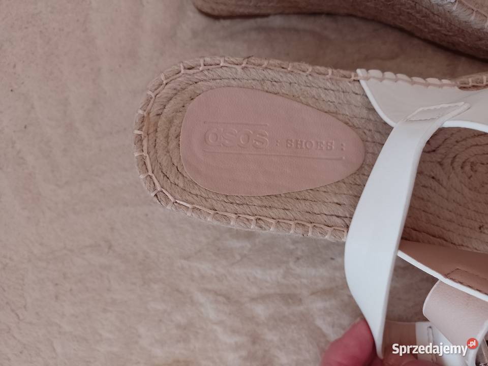 40 ASOS Białe sandałki sandały na koturnie z Kraków