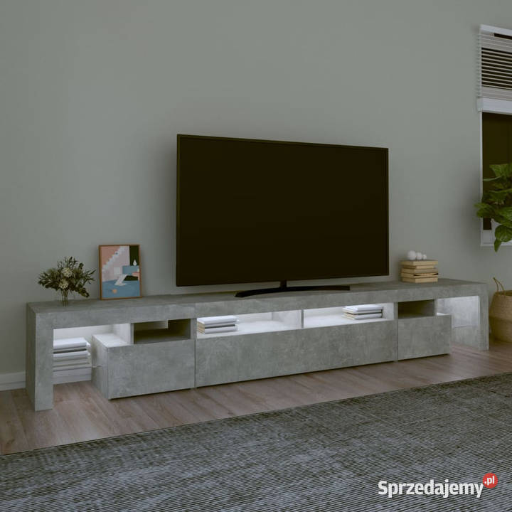 Szafka pod TV z oświetleniem LED szarość betonu Warszawa sprzedam