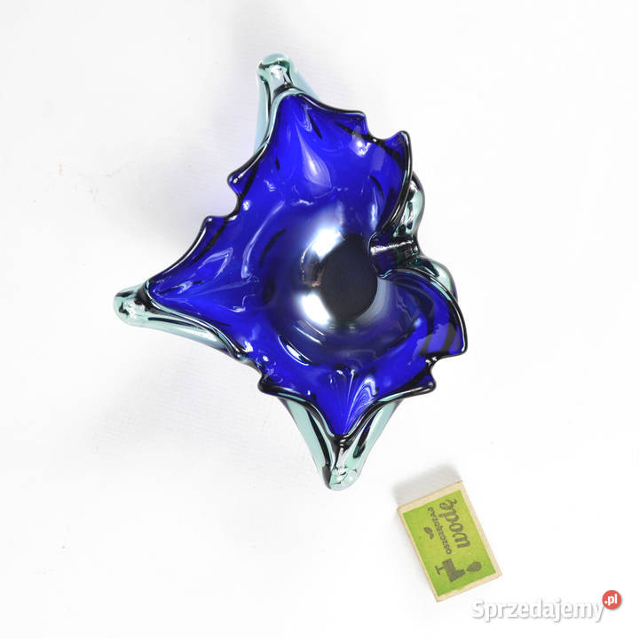 Kobaltowa popielnica Murano Włochy lata 70