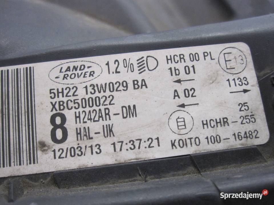 LAND ROVER DISCOVERY 08r lampa prawa przód osobowe Kielce