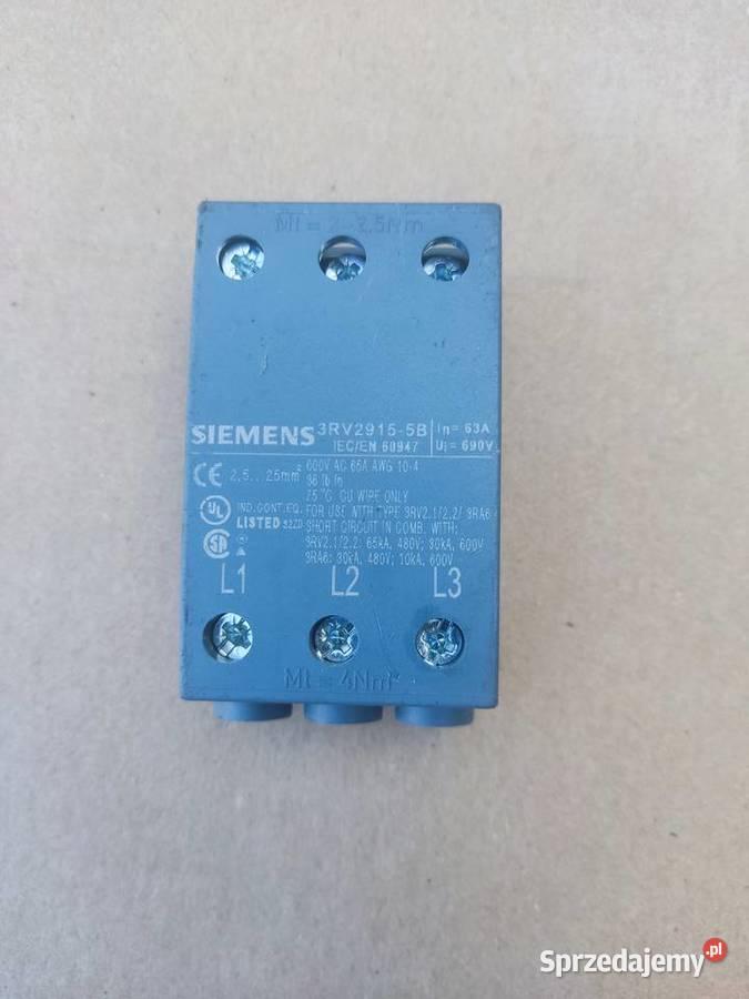 Zacisk zasilający SIEMENS SIRIUS 3RV29155B Kotlin