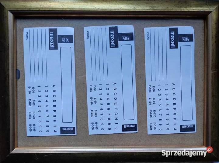 etykieta nalepka naklejka na kasety video Maxell świętokrzyskie Kielce