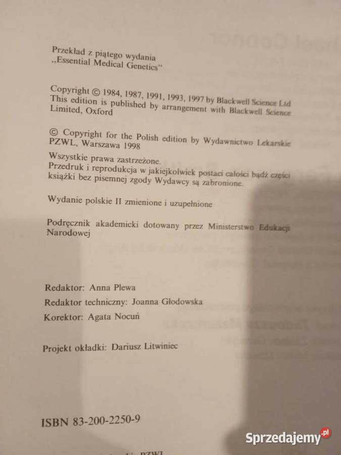 Podstawy genetyki medycznej antykwariat Warszawa