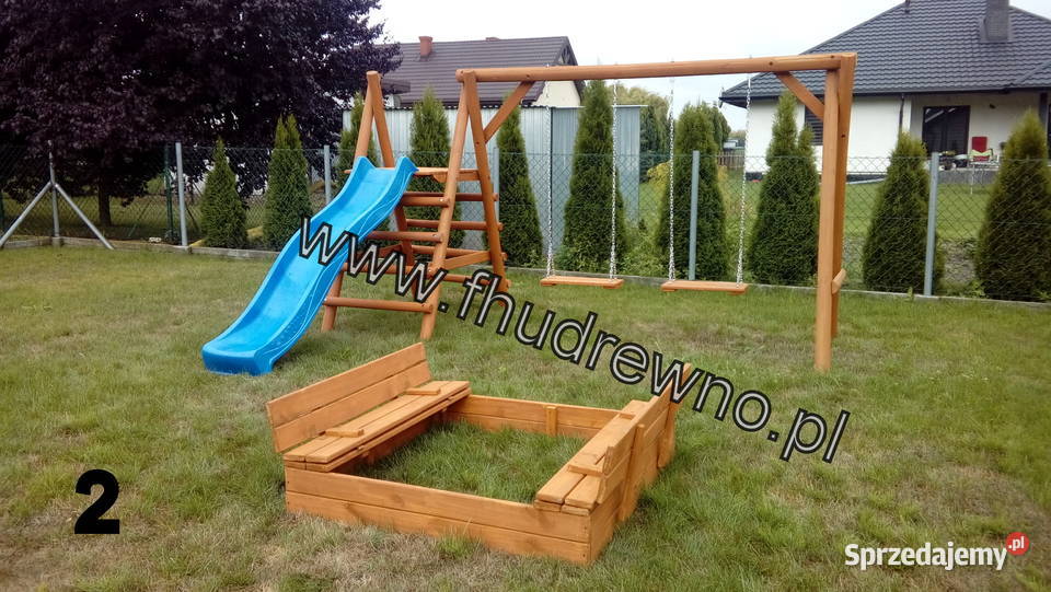 Huśtawka Ogrodowa Drewniana ślizg Plac zabaw Jarocin