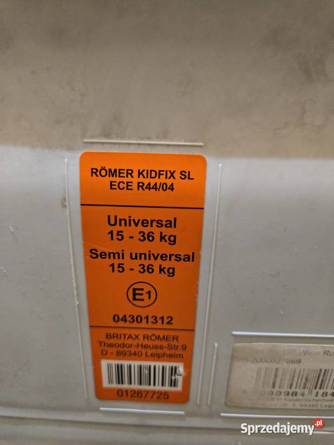 Fotelik samochodowy Britax Roemer Kidfix SL 1536 Tychy
