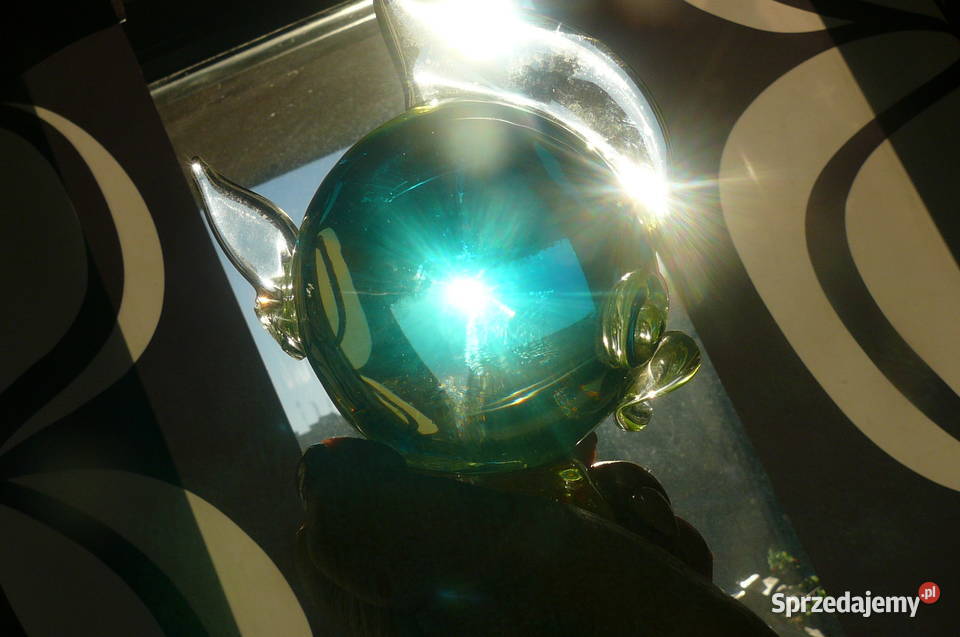 Ryba stara szkło kolorowe kryształ dolnośląskie