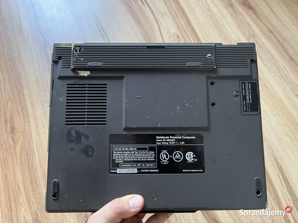 Zabytkowy laptop ASI Computer EL386S25 Brzana sprzedam