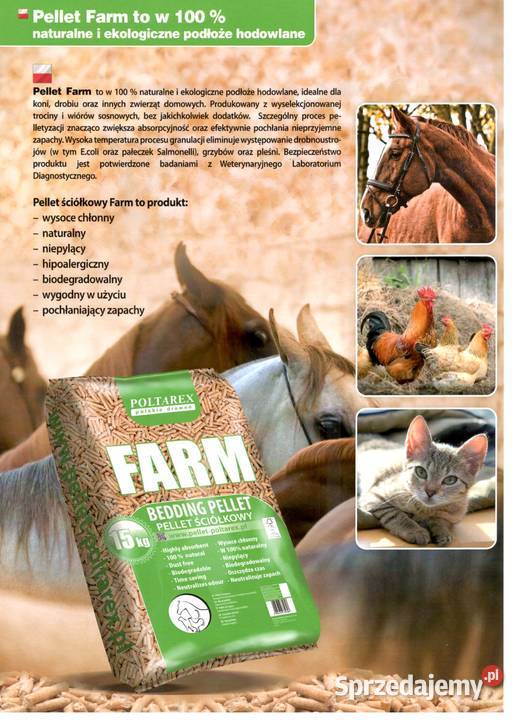 Pellet ściółkowy zwierząt Farm Worek 15 Wysyłka Krępsko