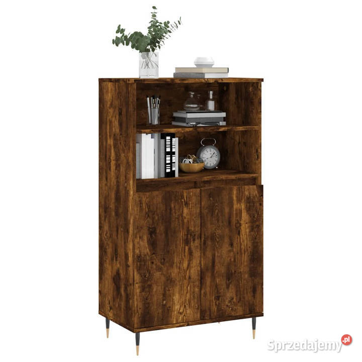 Wysoka szafka przydymiony dąb 60x36x110 WM831481 Warszawa sprzedam