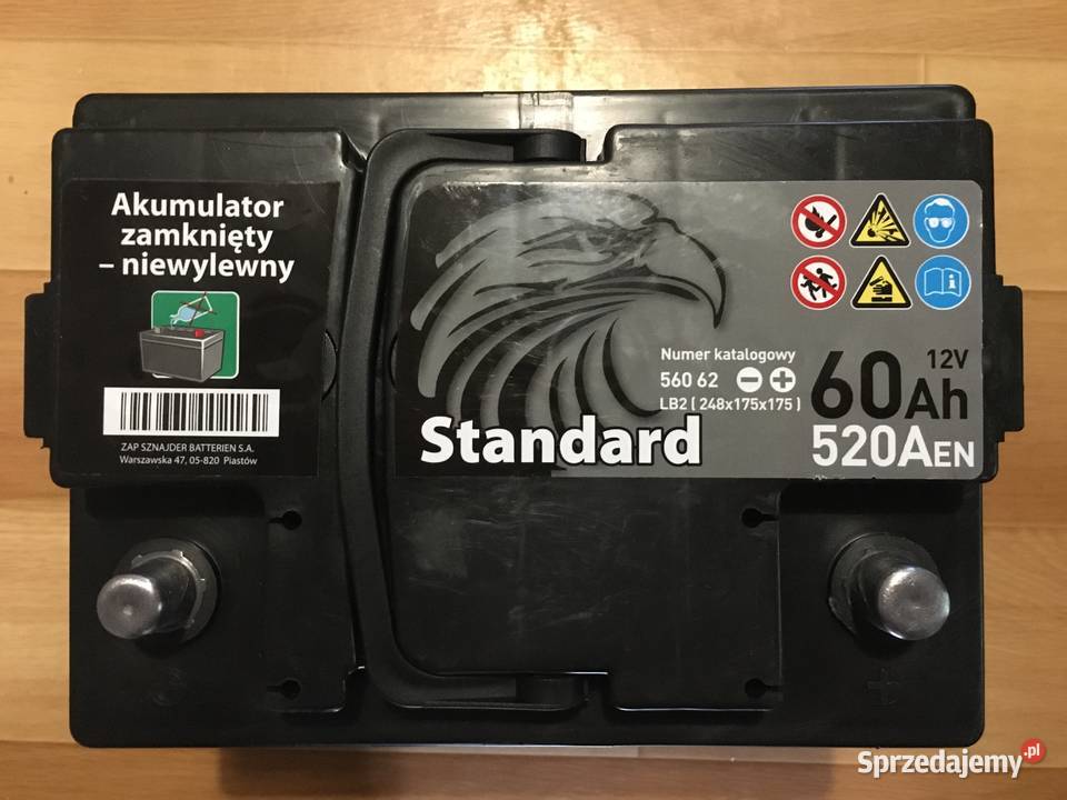 Akumulator samochodowy 12v 60Ah 520A Układ elektryczny, zapłon Wodzisław Śląski