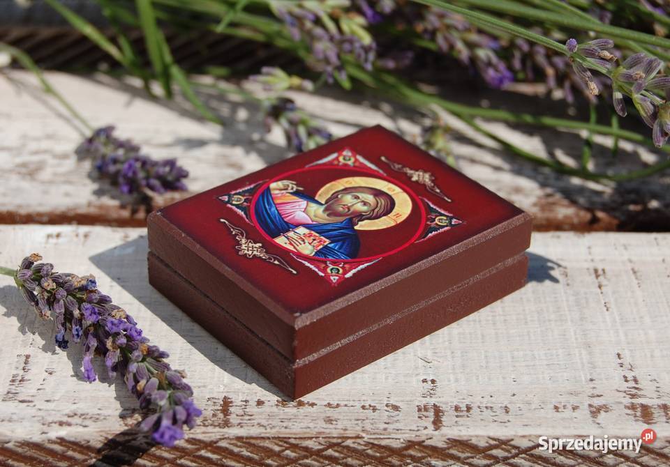 Ikona rozkładana rosyjska tryptyk Jezus Maryja Lublin