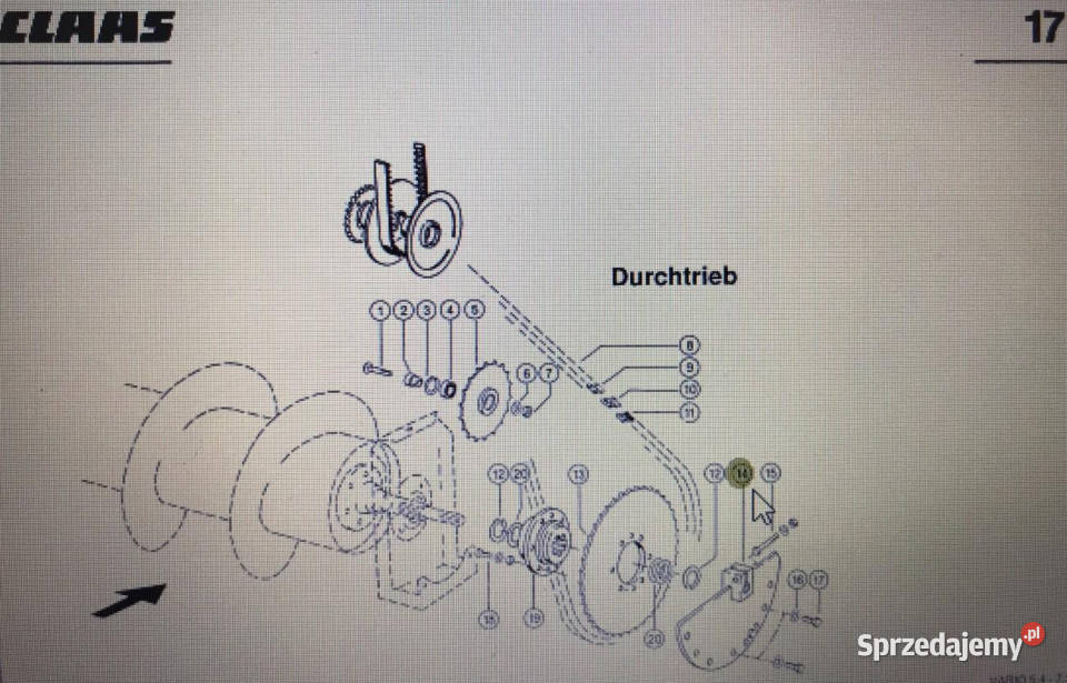 CLAAS 00 0630 706 1CLAAS V900V700 wspornik Jastrzębniki