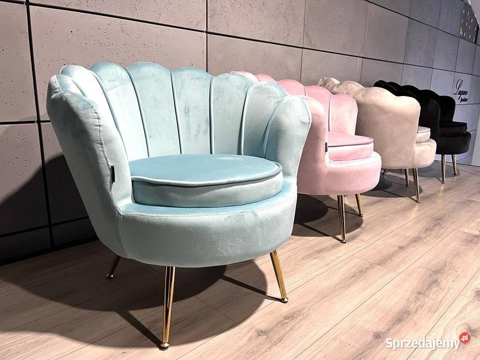 Krzesło muszelka pastelowe kolory welur Warszawa sprzedam