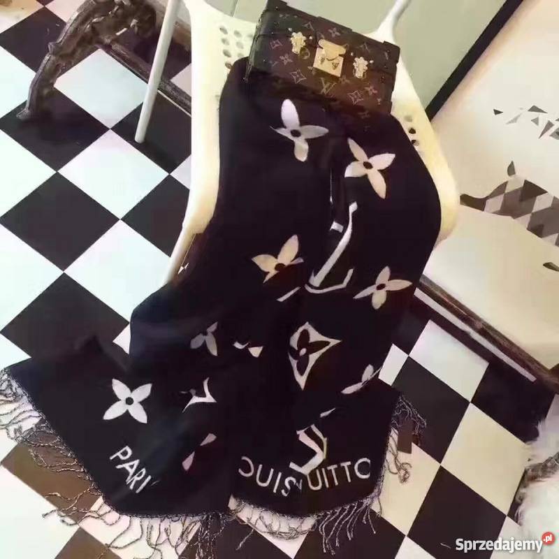 Szal Louis Vuitton LV wełna piękny nowy w folii