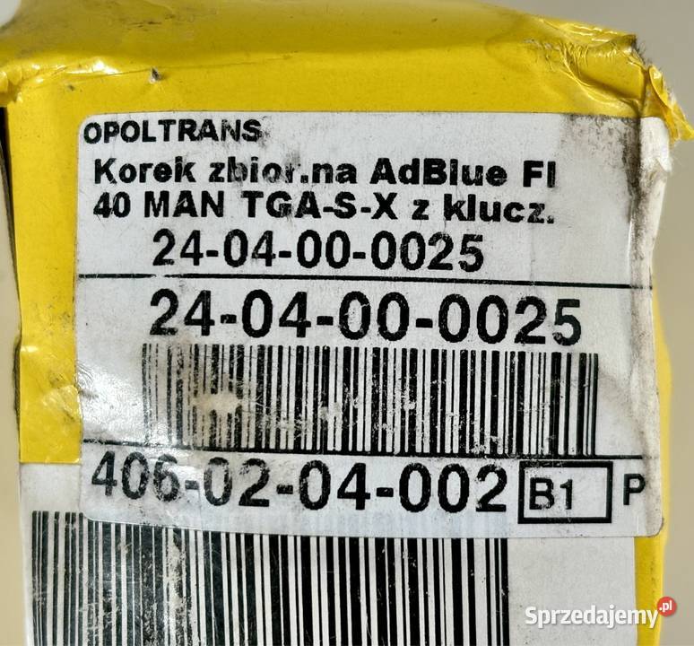 Korek Zbiornika na AdBlue z kluczykiem Fi 40 Man ciężarowe Gorzów Wielkopolski sprzedam