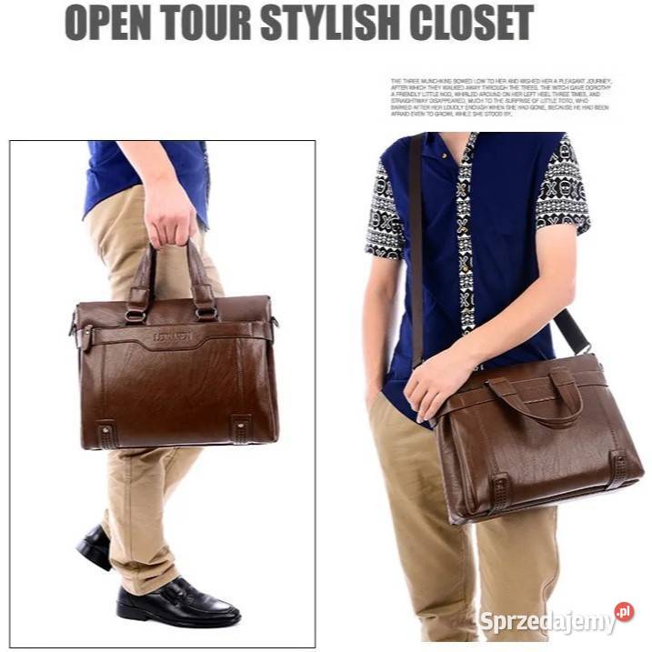 Teczka torba LEINASEN skórzana na ramie b Zawiercie