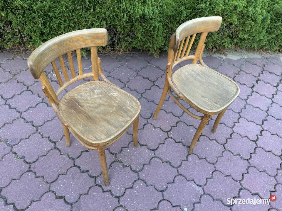 Krzesła gięte stylowe 2 art deco PRL vintage Sulbiny