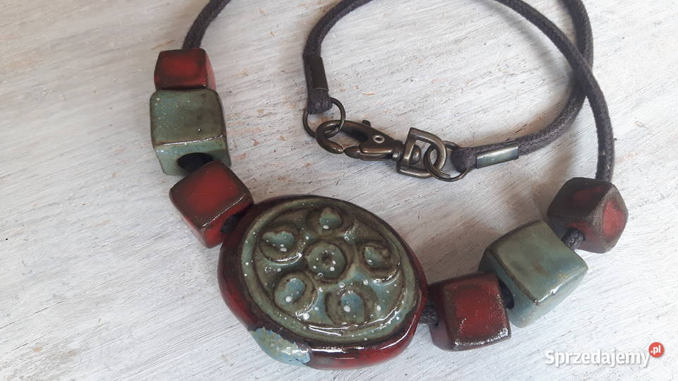 Naszyjnik ceramiczny ręcznie wykonany Otwock