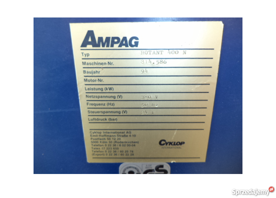 Paskarka bandownica Cyklop Rotant 400 N lubuskie