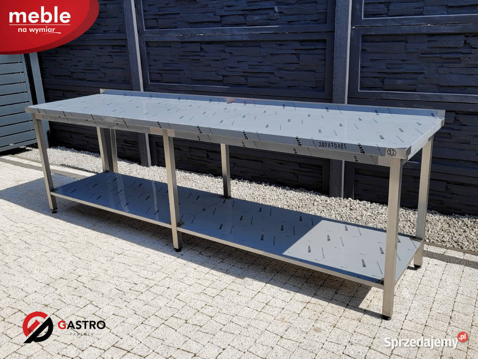 Nowy stół gastronomiczny z półką wym 280x70x85 Gastronomia