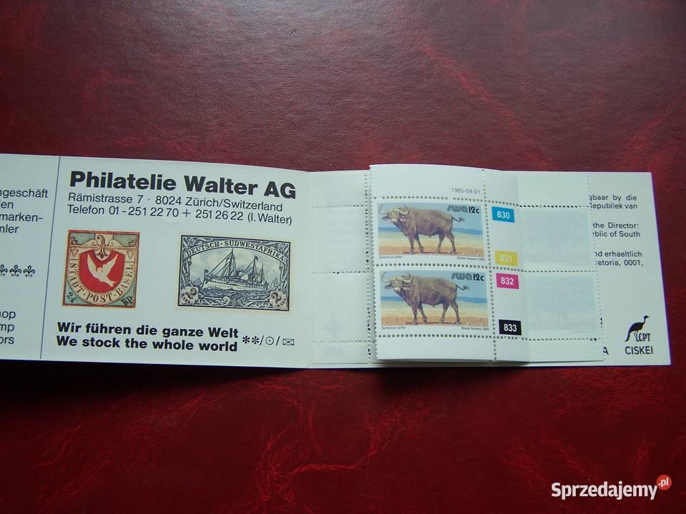 SWA 1985 MNH Karnet Fauna Zwierzęta Bawoły Tychy