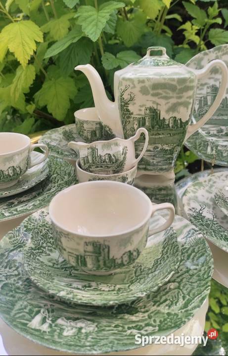 0LD ENGLANDCASTLE STORY JOHNSON BROTHERS GREEN Antyki, Sztuka, Kolekcje łódzkie Pabianice