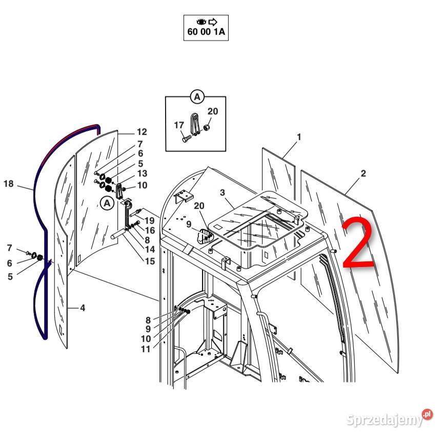 Szyba boczna do koparki Mecalac 12 14 MXT Wrocław