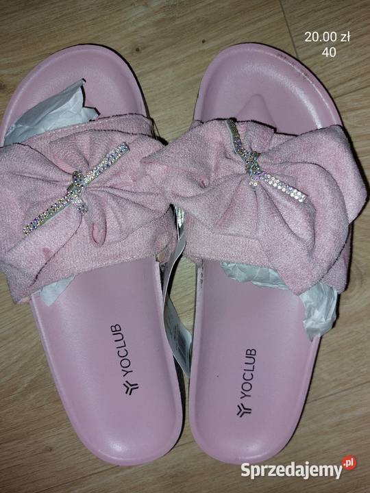 Klapki damskie pudrowy róż rozmiar 40 inna Wadowice