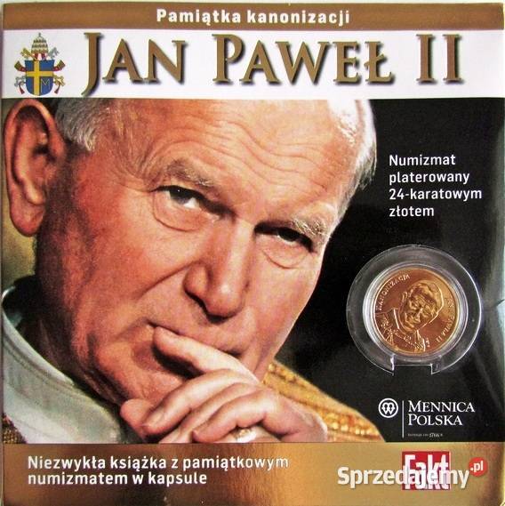Moneta Medal Książka Jan Paweł II Złoto 24 Karat CERTYFIKAT