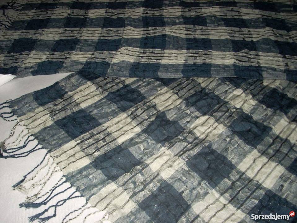 Yorker Szal Modny Granat Szary NOWY XL Dla mężczyzn