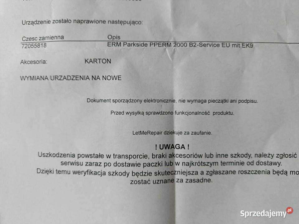 Kosiarka PPERM 2000 B2 NOWA Parkside Gdańsk
